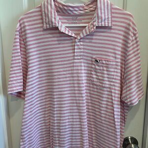 Vineyard Vines Pima Cotton Polo- Pink/White